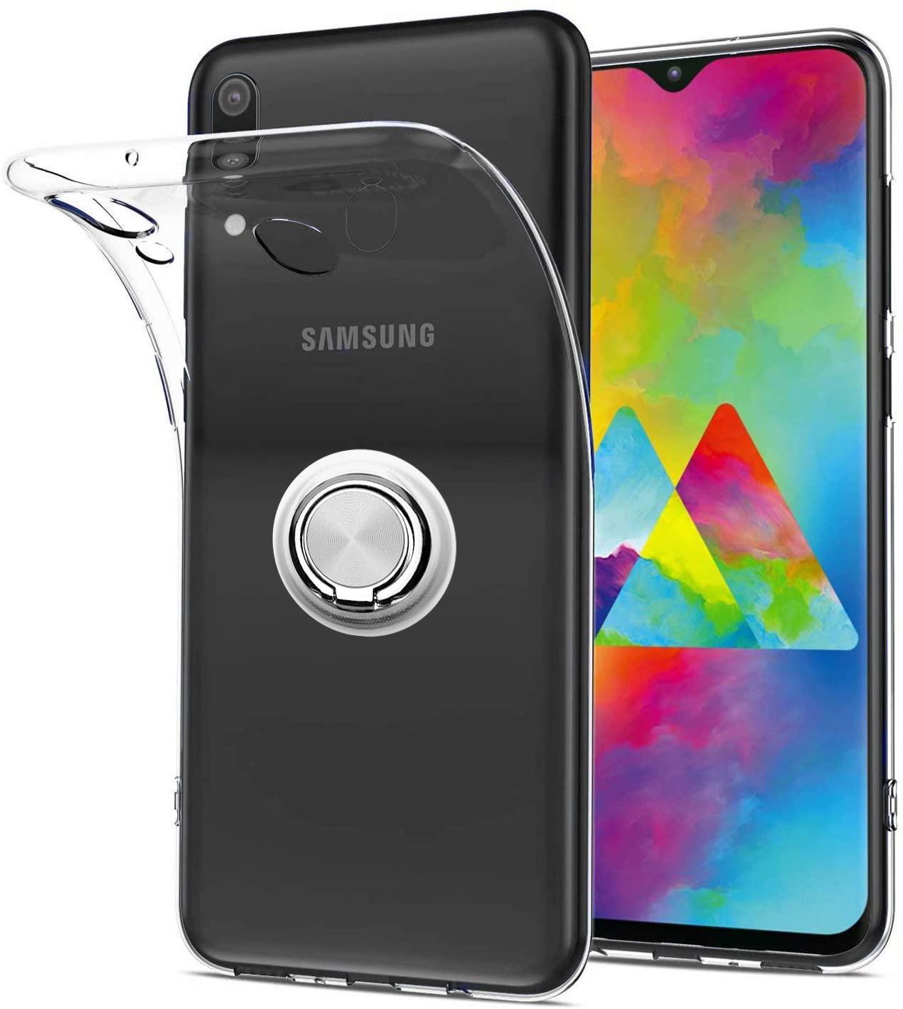 Прозрачный чехол с кольцом для Samsung Galaxy M20 M205 Silver (09726-59) Прозрачный чехол с кольцом для Samsung Galaxy M20 M205 Silver (09726-59)