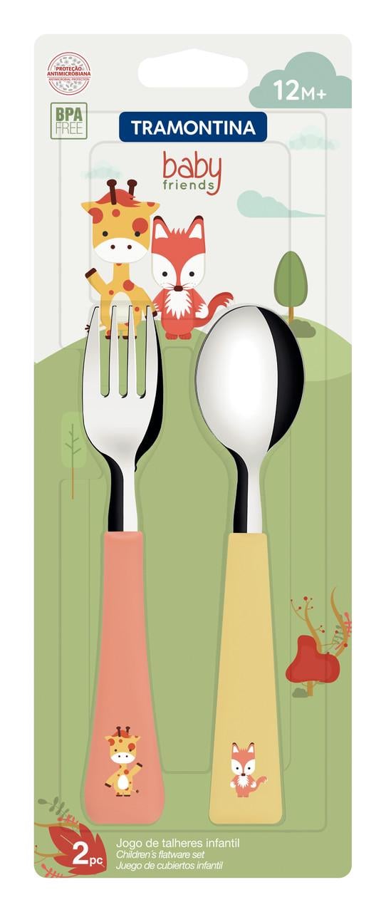 Детский набор столовых приборов Tramontina Baby Friends 2 предмета 6710903 (7891112299580)
