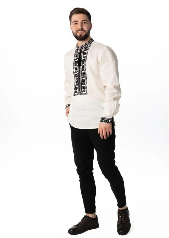 Вышиванка мужская р. 56 Молочный (519) - фото 5 Вышиванка мужская р. 56 Молочный (519) - фото 5