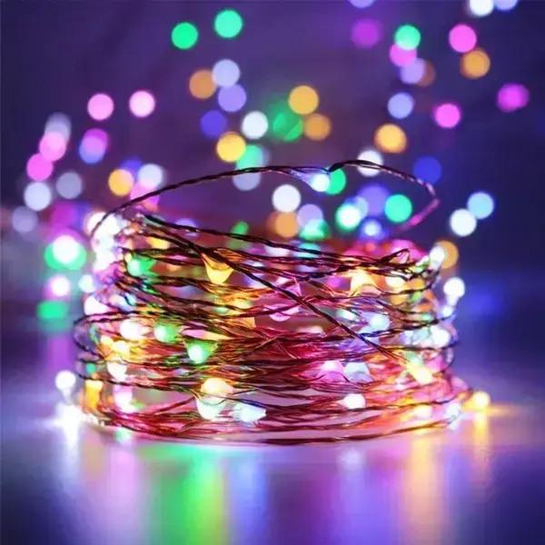 Гирлянда нить Роса 10 м 100 LED Разноцветный (WX023)