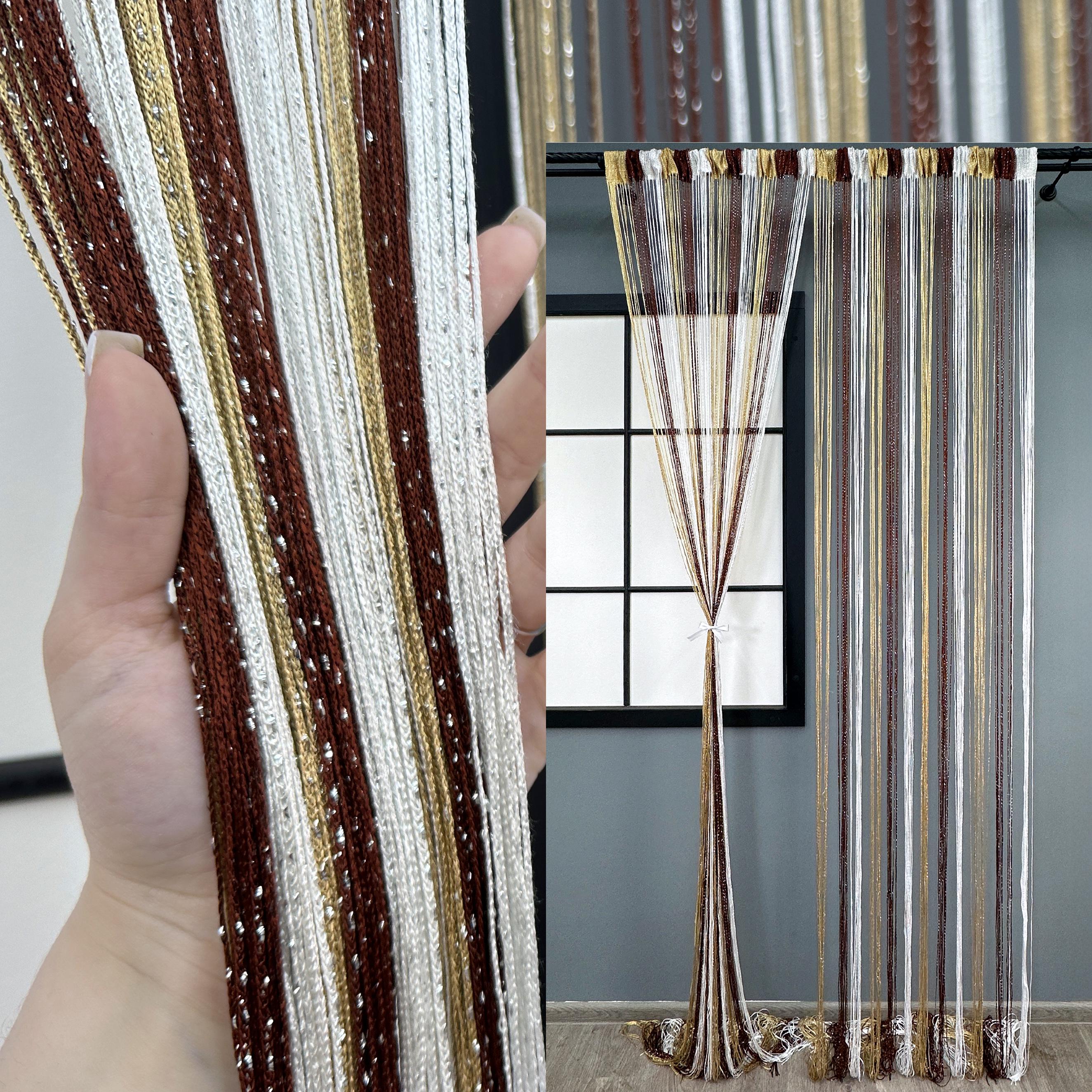Шторы-нити с люрексом 300х300 см Бежевый/Коричневый/Белый (61-109) - фото 4 Шторы-нити с люрексом 300х300 см Бежевый/Коричневый/Белый (61-109) - фото 4