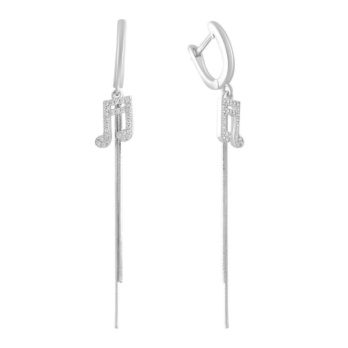 Серьги серебряные с фианитами (2136965)