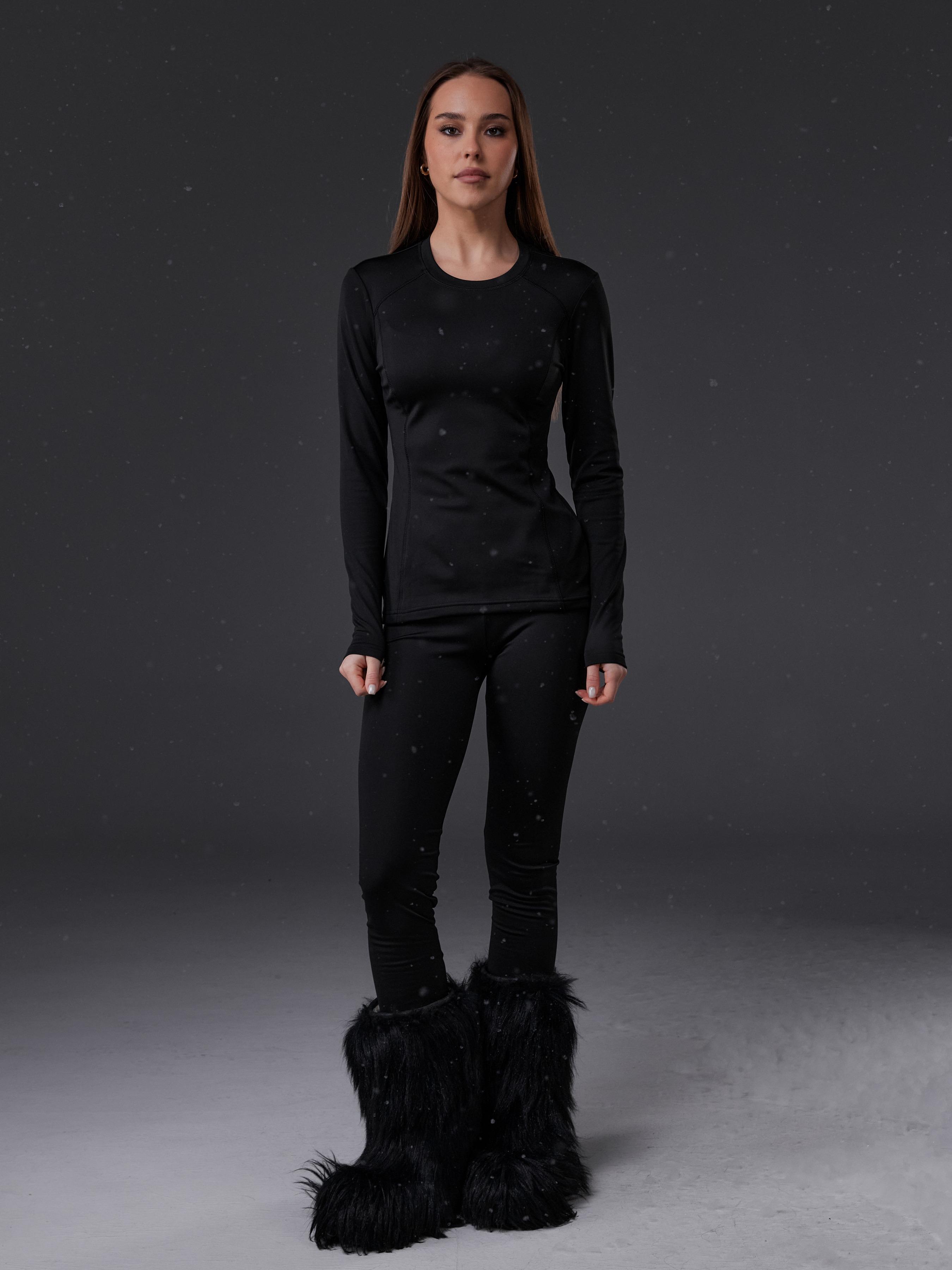 Комплект жіночий спортивний Nova Vega термо лосини/рашгард S Чорний (50358588-29291)