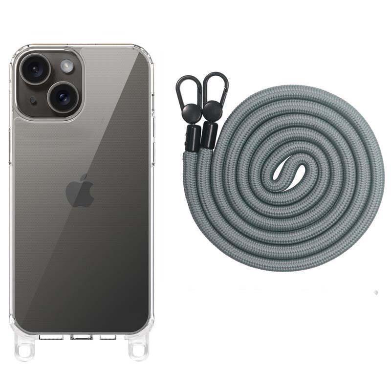 Противоударный Чехол TPU Transparent with Straps для Apple iPhone 13 / 14 (6.1") Fog