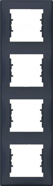 Рамка 4 поста вертикальная Schneider Electric SDN5802070 Sedna пластик Графитный (11534080)