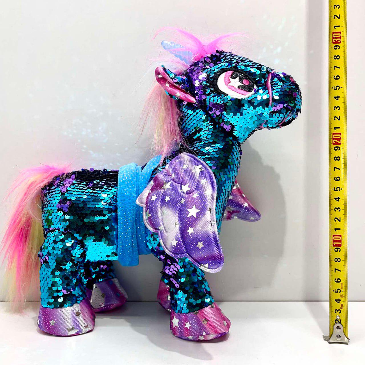 М'яка іграшка інтерактивна Казкова конячка-єдиноріг/повідець/звук/світло Зелений (M 6202 I UA) - фото 5