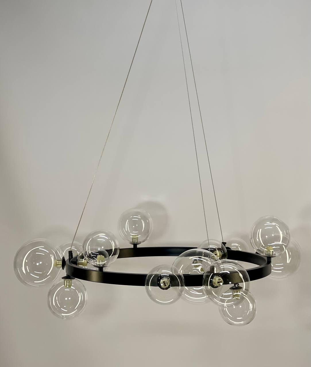 Люстра підвісна із прозорими плафонами Zilini HSL8195 з прозорими плафонами Чорний (23910609) - фото 3 Люстра підвісна із прозорими плафонами Zilini HSL8195 з прозорими плафонами Чорний (23910609) - фото 3