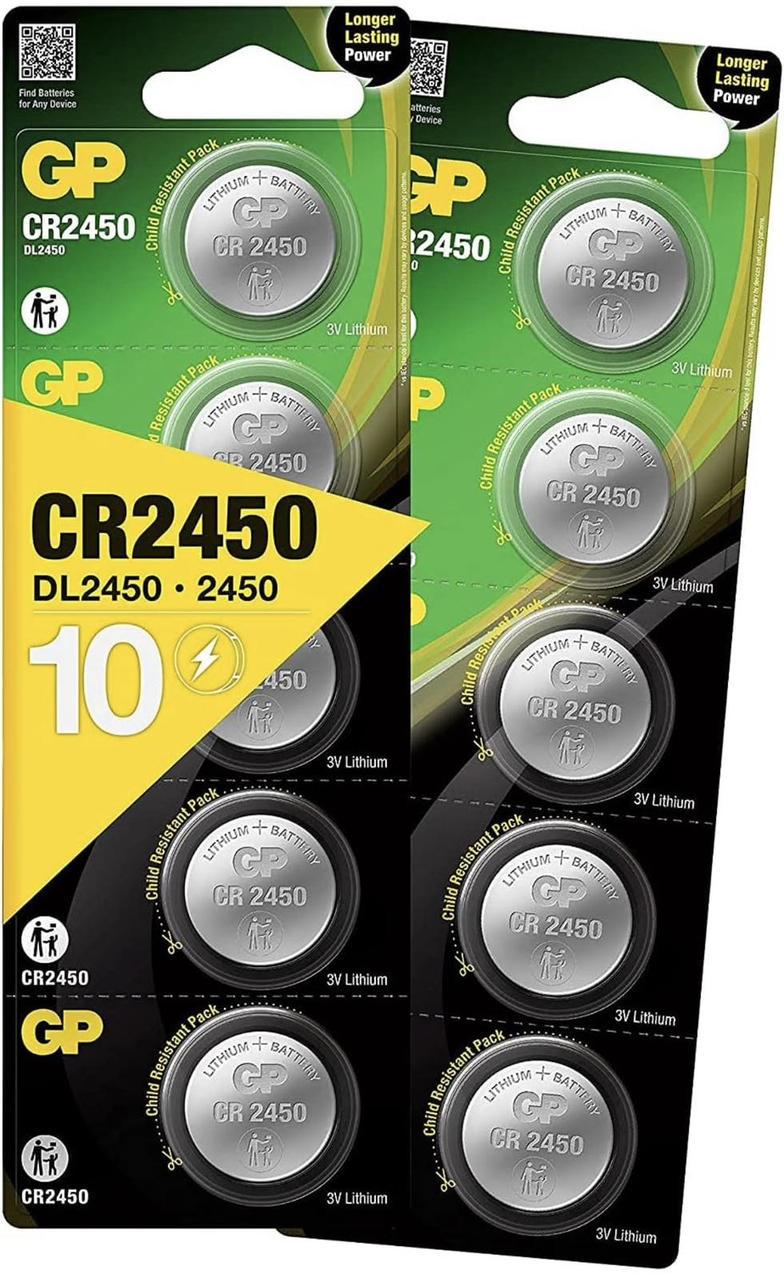 Батарейки дискова GP CR 2450 3V Lithium 10 шт. Батарейки дискова GP CR 2450 3V Lithium 10 шт.