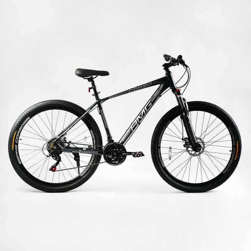 Велосипед спортивний Corso AMG 29" 21 швидкостей алюмінієва рама 19" перемикачі Shimanо Black (138294)