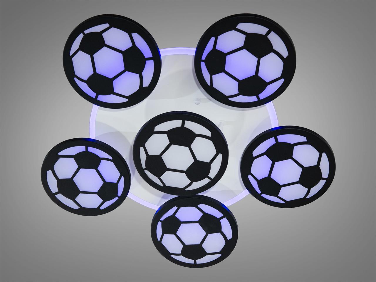 Люстра в дитячу 8065-5+1BK-LS Футбольний м'яч 90W на 12 кв.м Чорний (1494614039) - фото 2