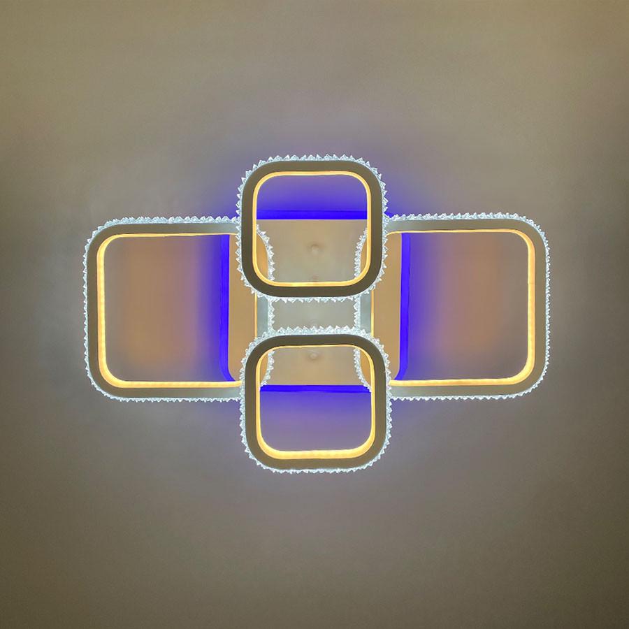 Люстра светодиодная с RGB подсветкой Белый (A 77074/2+2 RGB WT) - фото 8