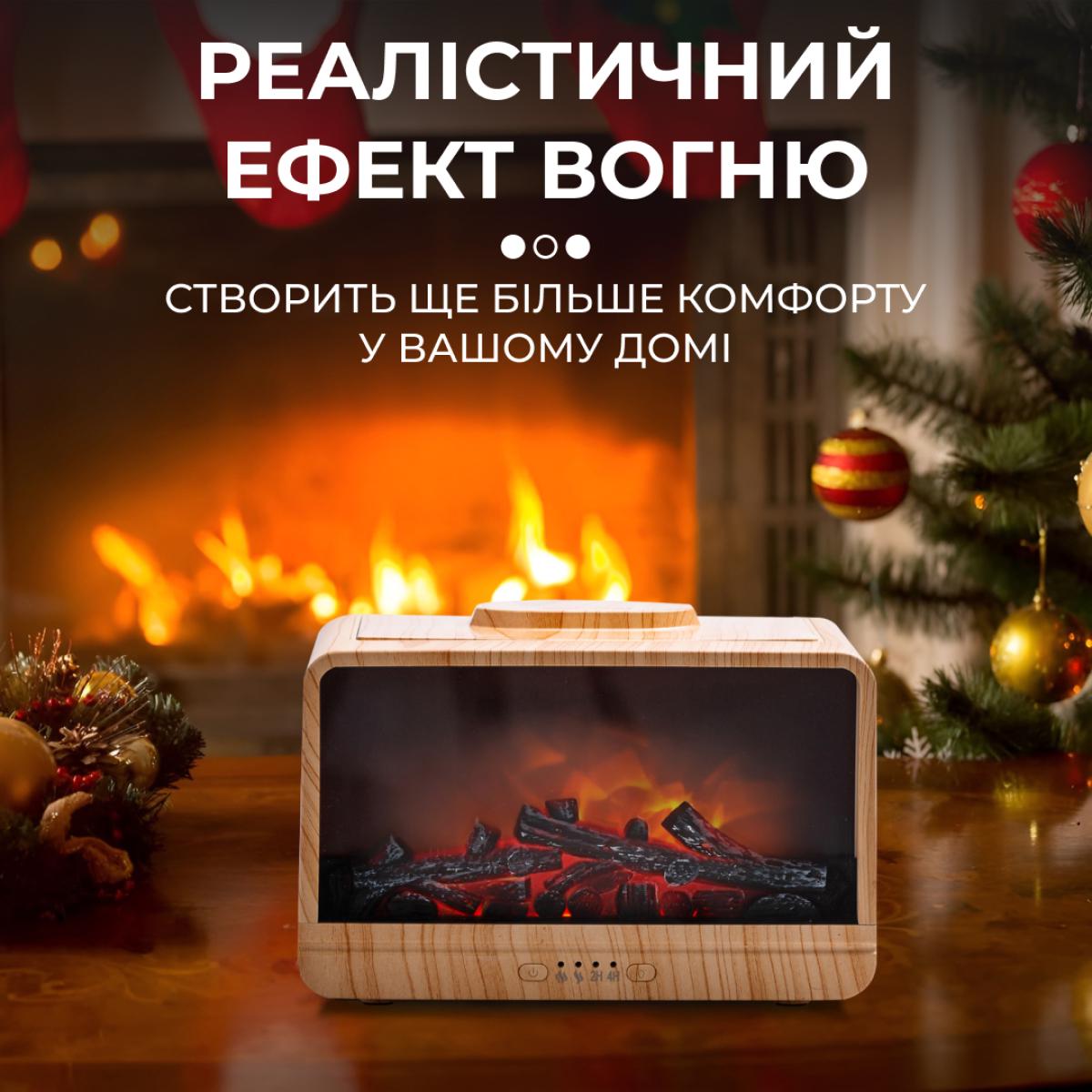 Зволожувач повітря Камін з підсвічуванням 300 мл Дерево (20973110) - фото 7