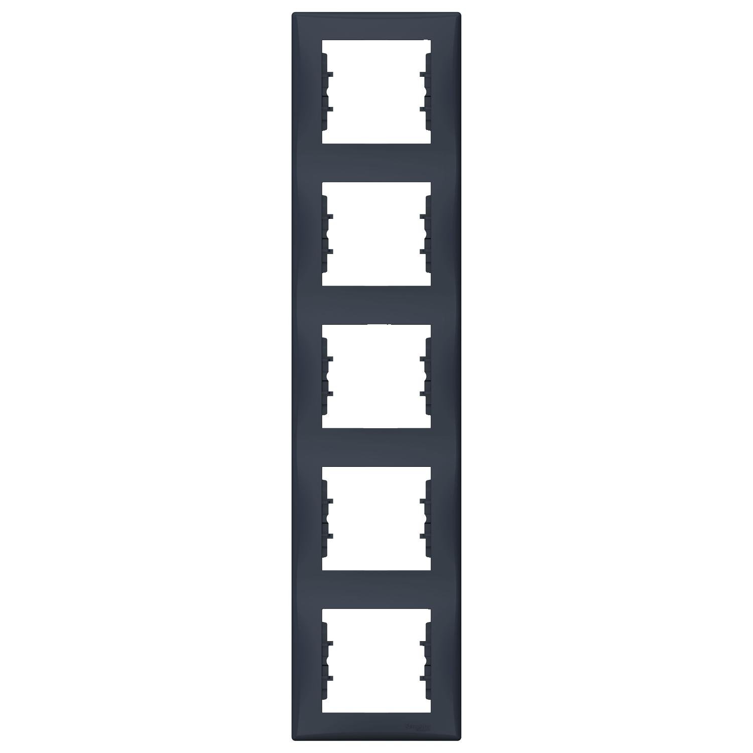 Рамка Schneider Electric Sedna пятиместная вертикальная Графитовый (SDN5801570)