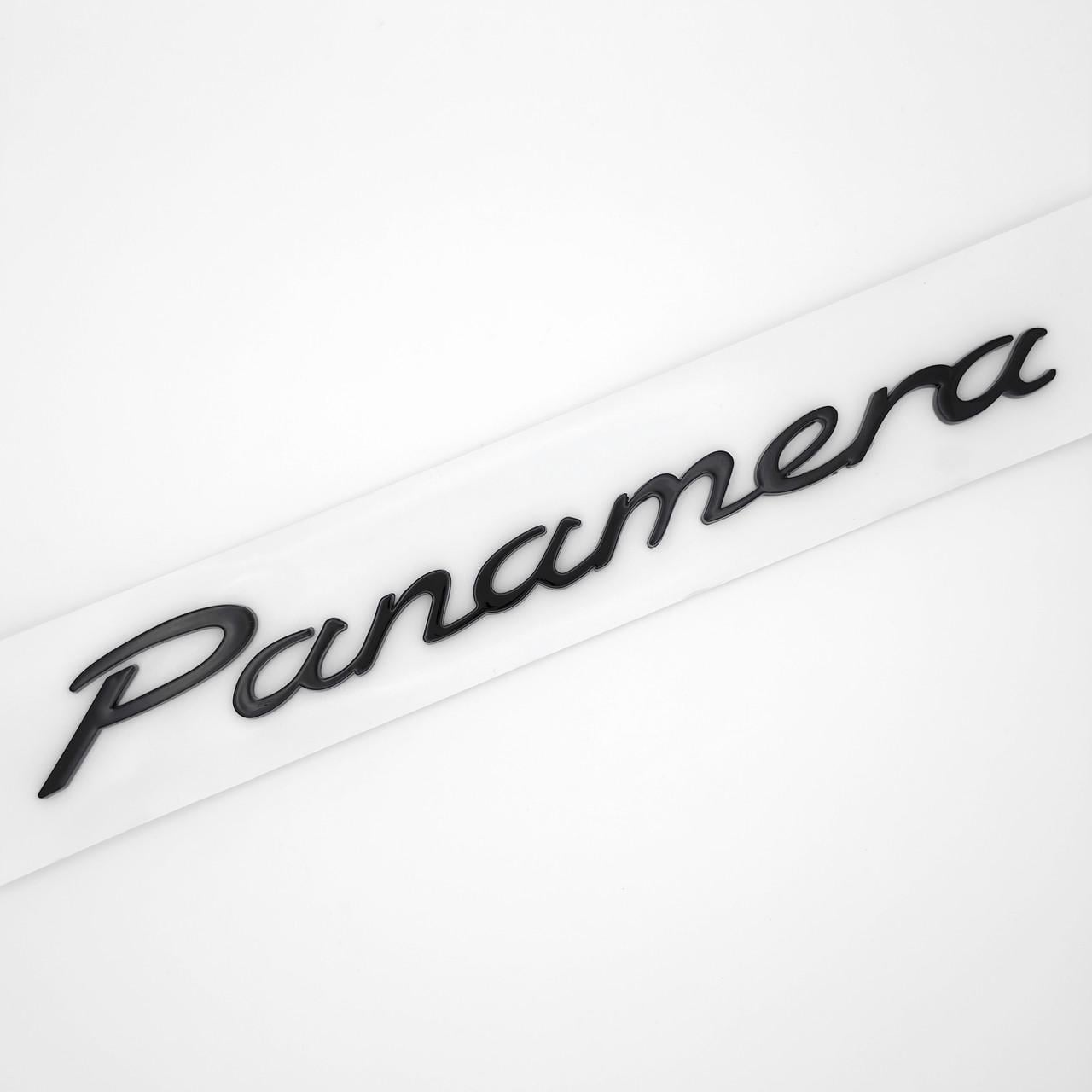 Эмблема надпись Panamera Porsche 21х2,3 см ABS Черный глянец (3085331513)
