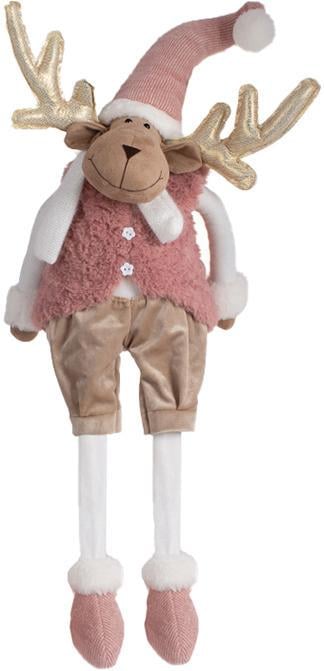 Игрушка мягкая Мальчик Олень в розовом 26х19х92 см Розовый шампань