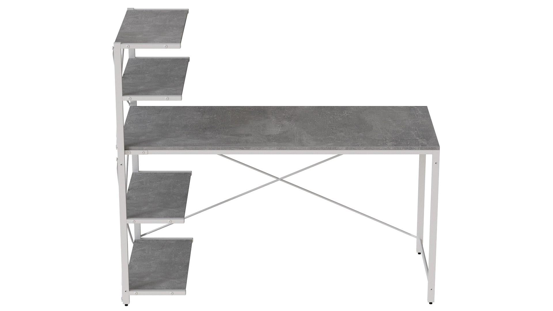 Компьютерный стол Ferrum-decor Джек ДСП 75x140x60 см Белый/Бетон (FRD-104413) Компьютерный стол Ferrum-decor Джек ДСП 75x140x60 см Белый/Бетон (FRD-104413)