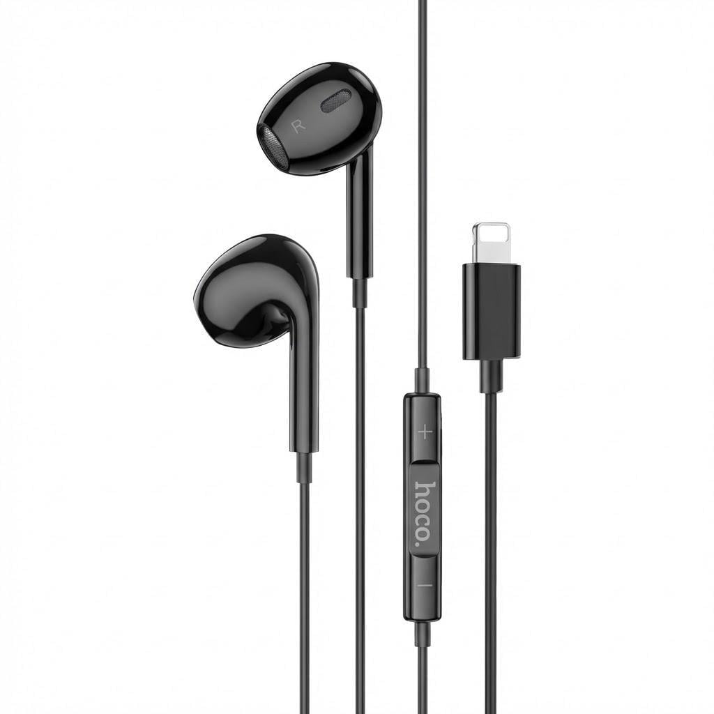 Наушники проводные Hoco M111 Max Lightning с микрофоном Hi-Fi звук 20–20000 Гц Черный (32157418)