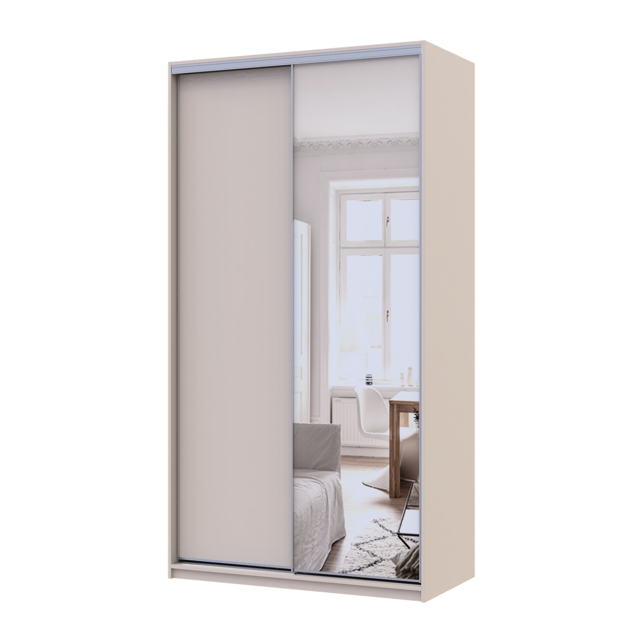 Шафа купе Doros Сіті Лайт 1 ДСП/1 дзеркало 120х60х225 см Кашемір (80736335)