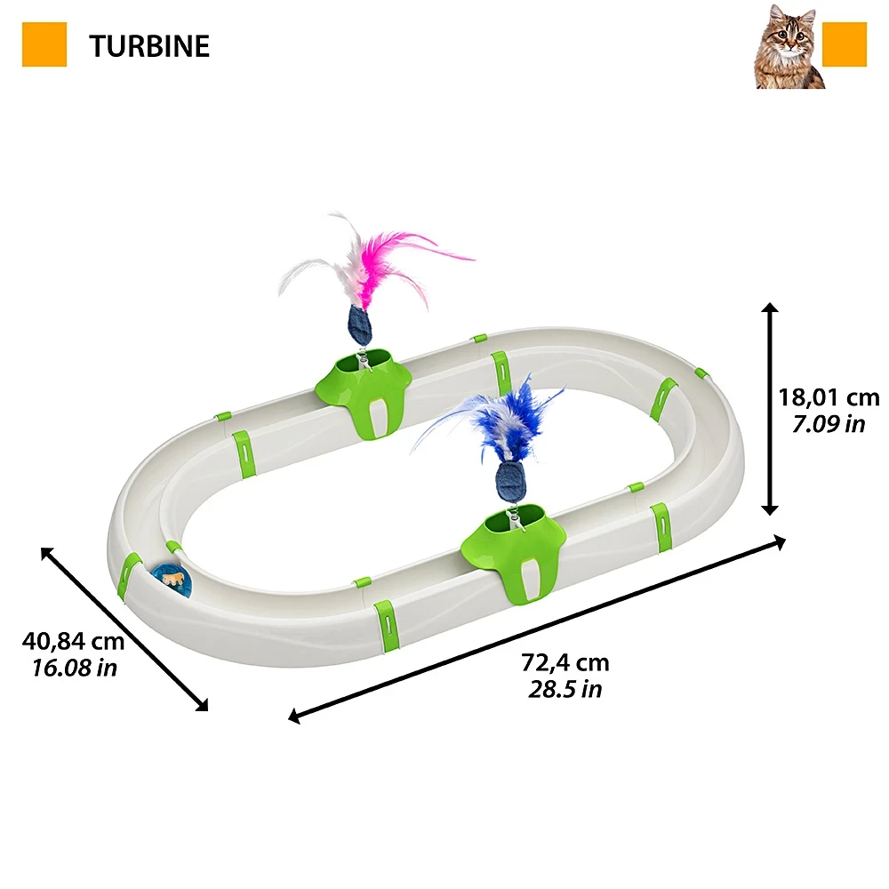 Іграшка для котів Ferplast Turbine Трек з пір'ям і м'ячем 72,4х40,27х18,01 см (85100800) - фото 2