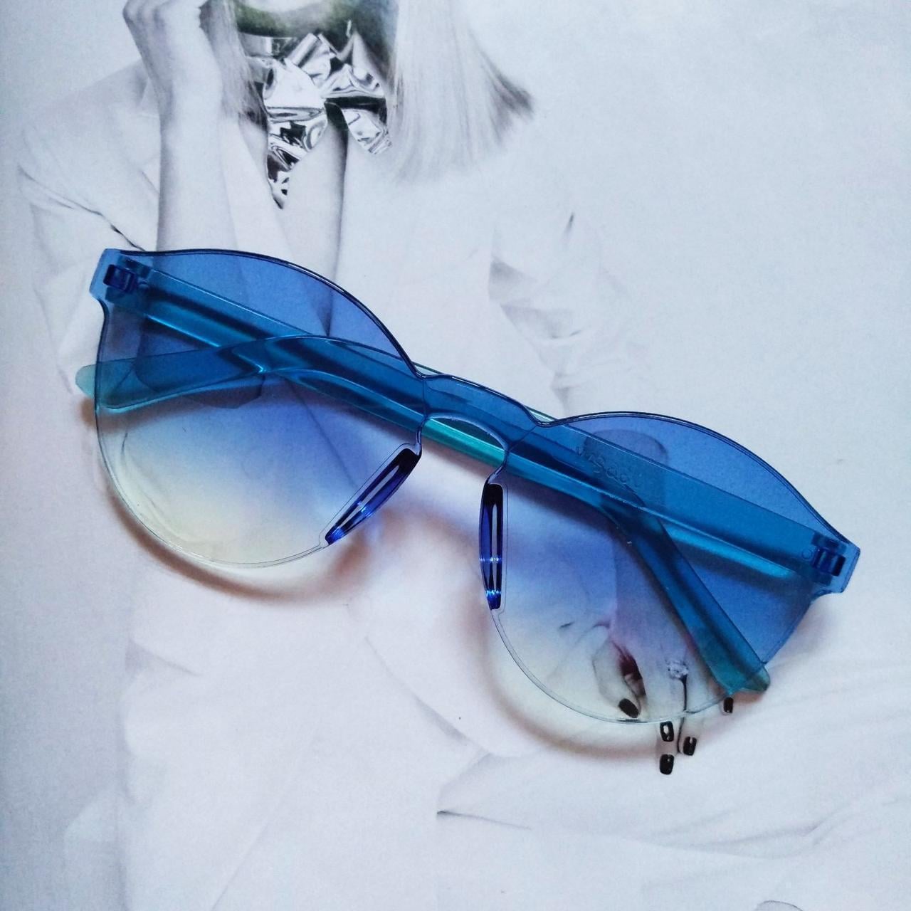 Очки детские безоправные солнцезащитные Синий градиент