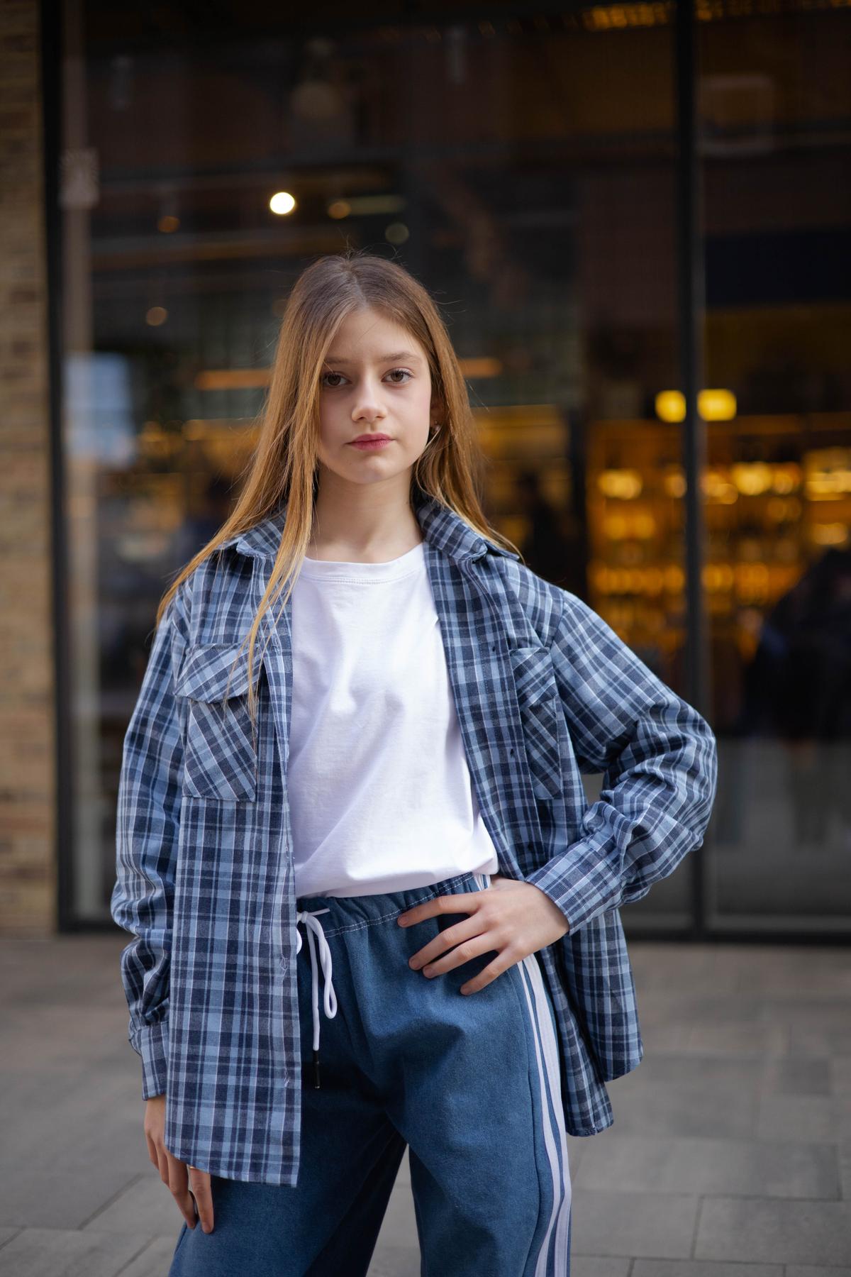 Рубашка подростковая для девочки IRmAS 1252 158 см Голубой