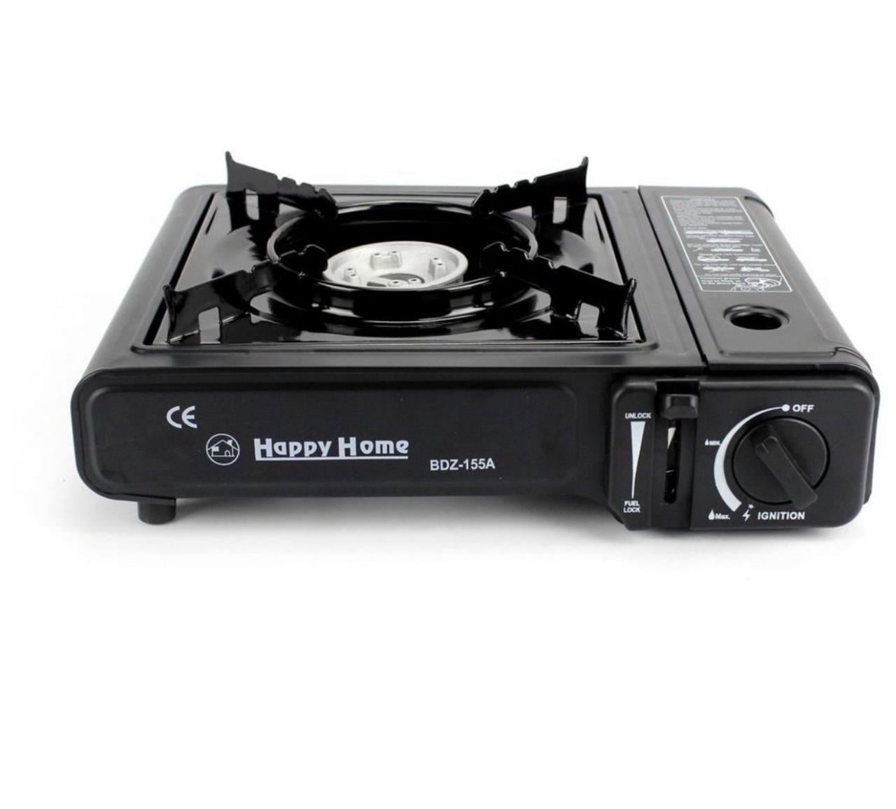 Плита газовая портативная Happy Home BDZ-155A 1370 с адаптером (HH55344)