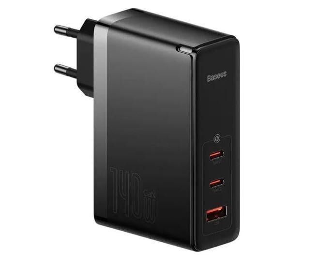 Пристрій мережевий зарядний Baseus CCGP100201 GaN5 Pro Fast Charger 2C+U/Cable Type-C to Type-C 140W Black