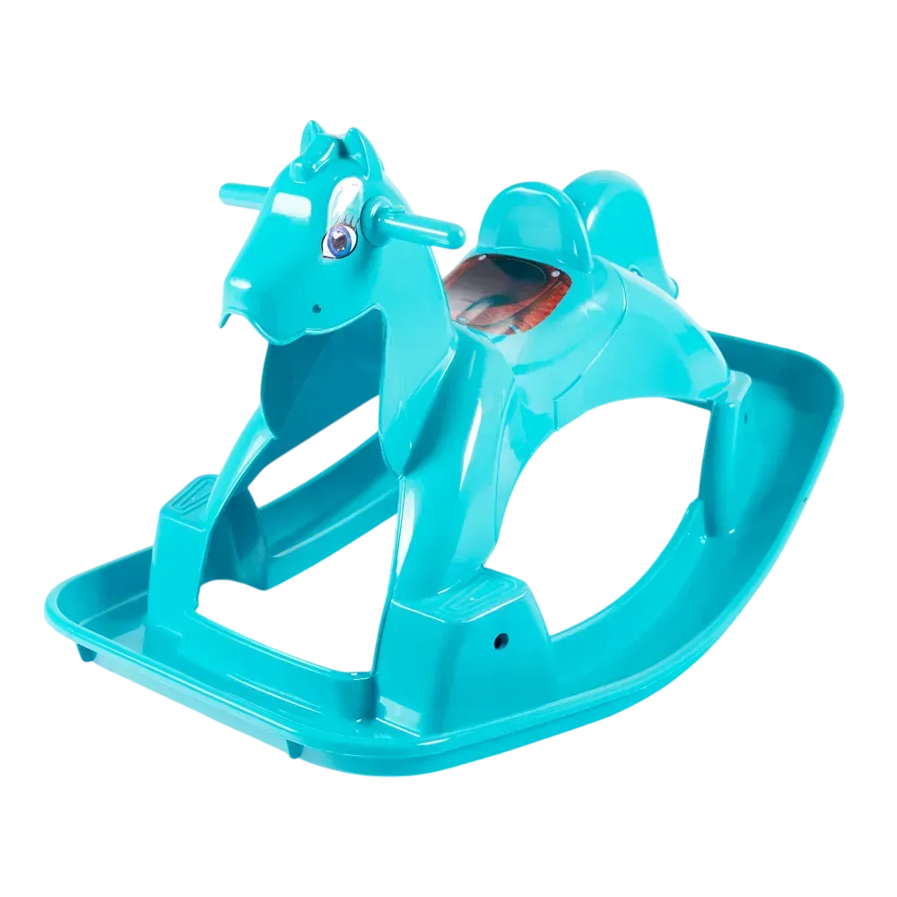 Дитяча каталка-гойдалка Doloni Toys Коник з пластику 90х50 см Блакитний (150-98-05550/7)
