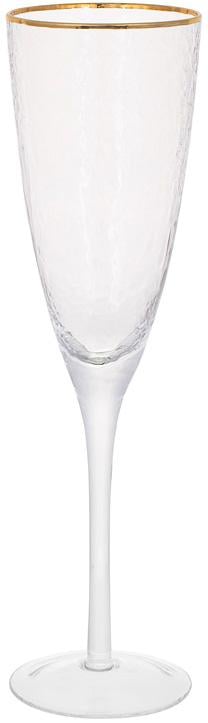 Набор фужеров Donna Ice бокалы для шампанского 280 мл стекло с золотым кантом 4 шт. (BD-579-237)