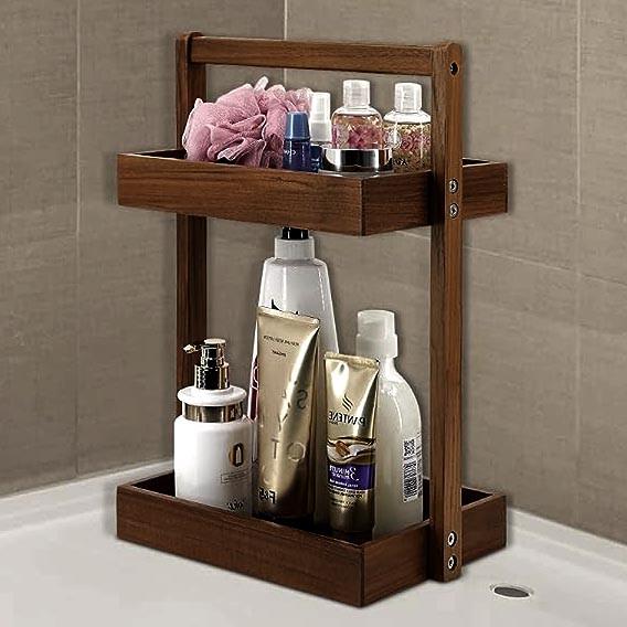 Полка для ванной настольная из дерева Бонитон 2 Капучино (ВНО-204309) Полка для ванной настольная из дерева Бонитон 2 Капучино (ВНО-204309)