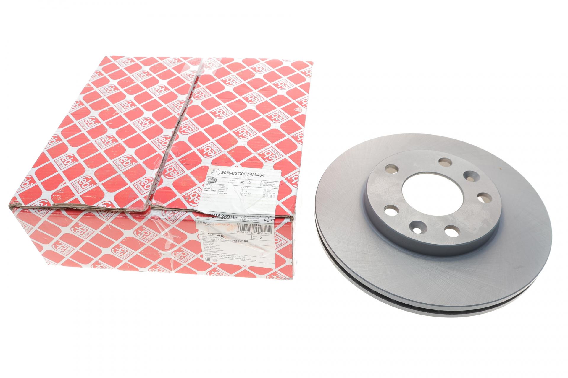 Тормозной диск передний FEBI BILSTEIN для Dacia Duster 10-18 269x22 мм (40075)