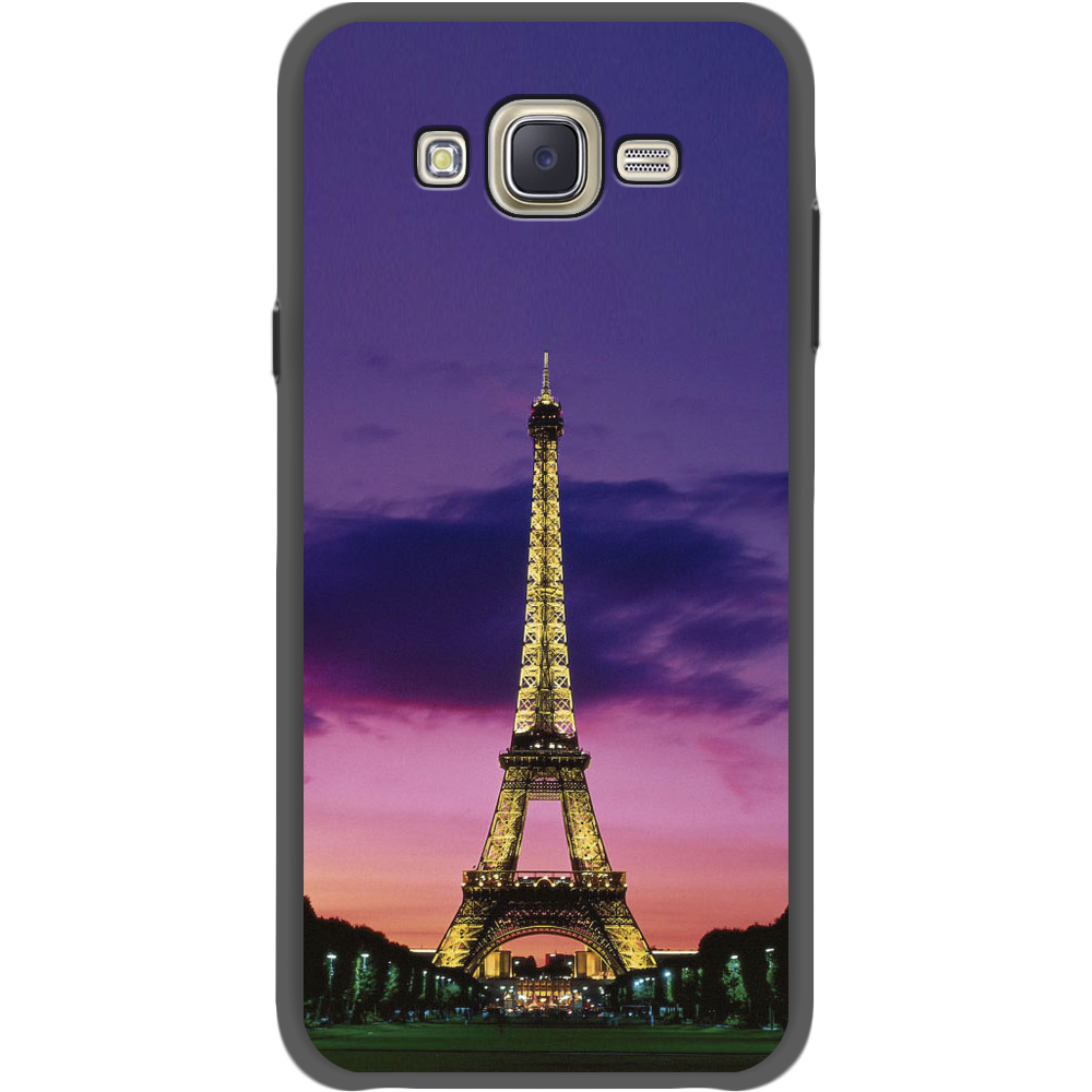 Чехол BoxFace Samsung J700H Galaxy J7 Полночь в Париже Черный силикон (24496-up964-35121)