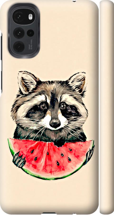 Чехол на Motorola G22 Енотик с арбузом (4605m-2681-42517)