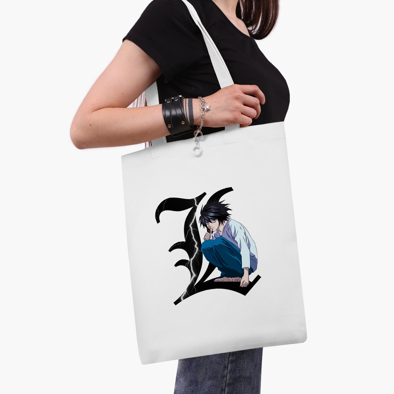 Эко сумка шоппер L Death Note 41x35 см Белый (9227-2826-WT1)