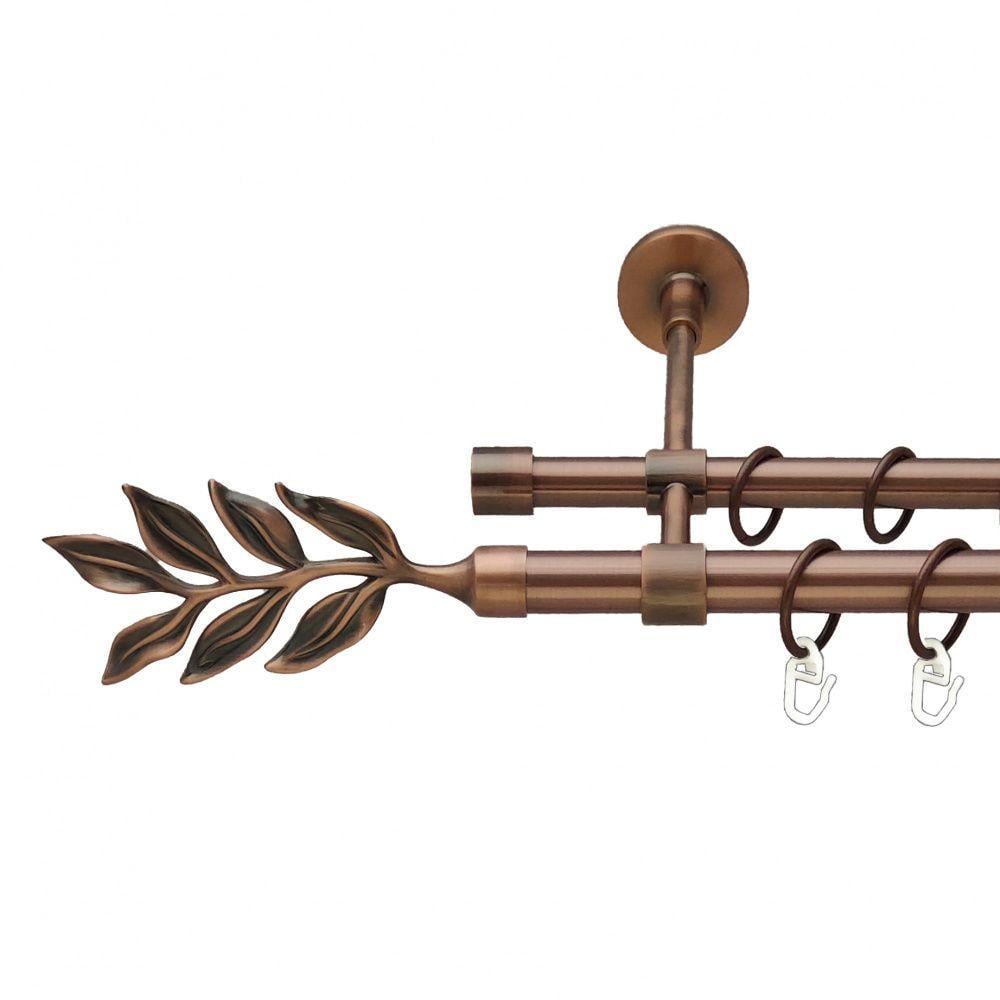 Карниз Orvit Лавр двухрядный гладкий 19/16 мм 300 см Античная медь (00-00011976)