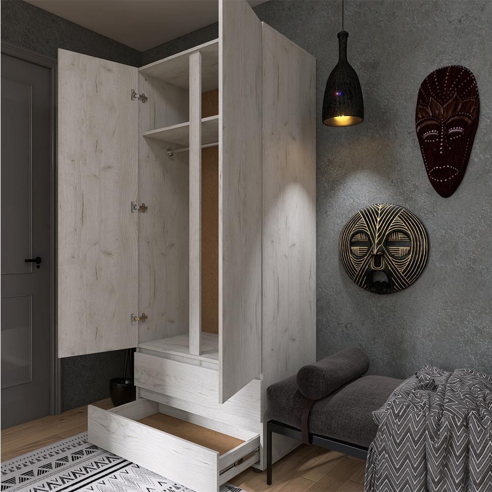 Шкаф ШЛ-2 Лайт Эверест 900х520х2080 мм Дуб крафт белый - фото 4 Шкаф ШЛ-2 Лайт Эверест 900х520х2080 мм Дуб крафт белый - фото 4