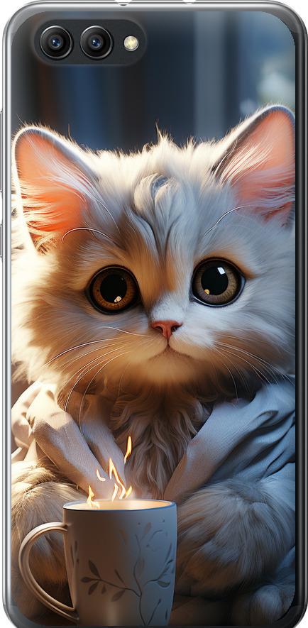 Чохол на Huawei Honor V10 / View 10 Білий кіт (5646u-1579-42517)