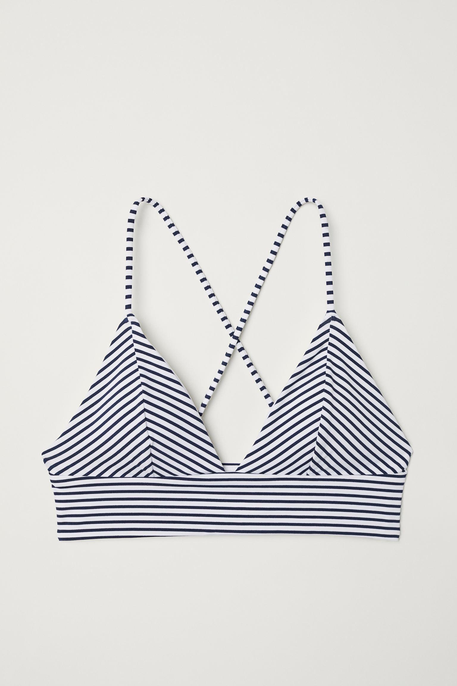 Лиф купальный H&M Полоска р. 44 Белый (12075596197)