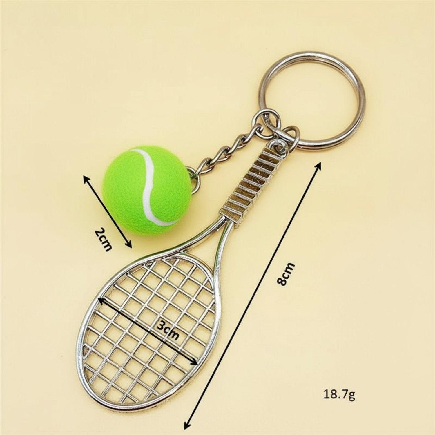 Брелок для ключей Теннис для ключей с мячиком и ракеткой металлический Зеленый (99_9_0_1С) - фото 10
