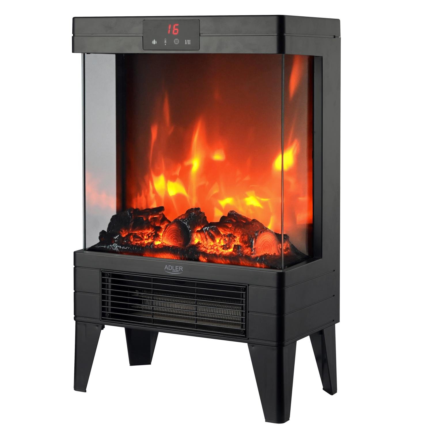 Электрокамин Adler AD 7755 с пультом 3D эффект пламени 2000 Вт Черный (31153219)