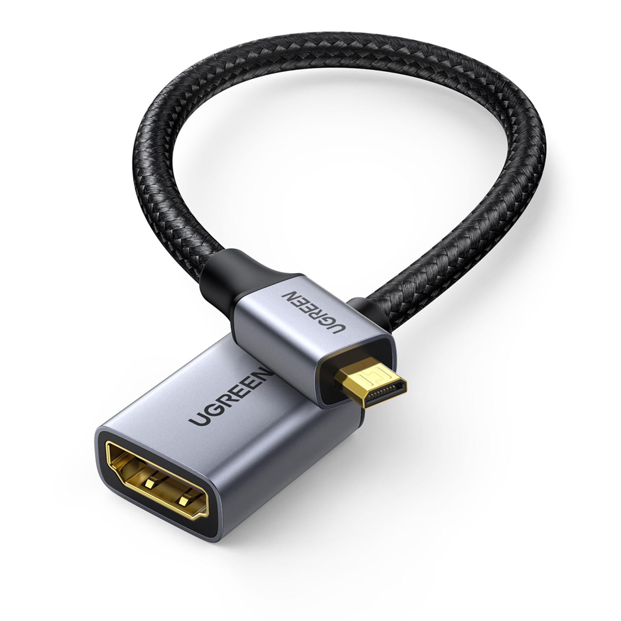 Адаптер Micro HDMI на HDMI Ugreen HD149 4K 60 Гц 25 см Черный (10553)