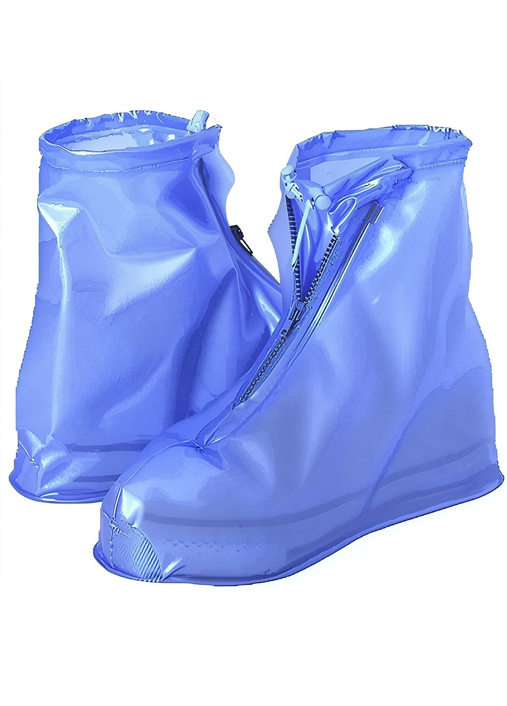 Бахилы-чехлы для обуви от дождя AND дождевики ПВХ многоразовые Голубой (5441114)