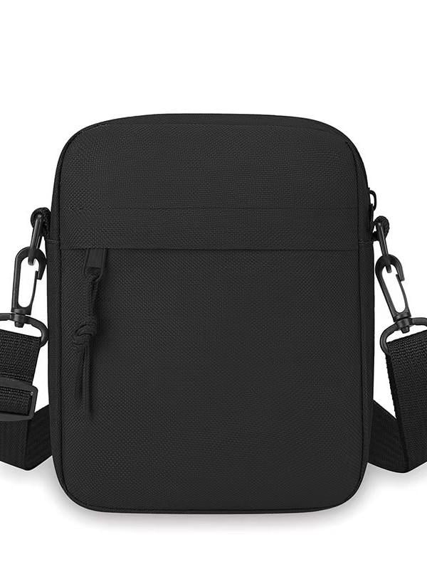 Барсетка мужская через плечо из нейлона компактная с карманами 20х15 см Черный (R9682)