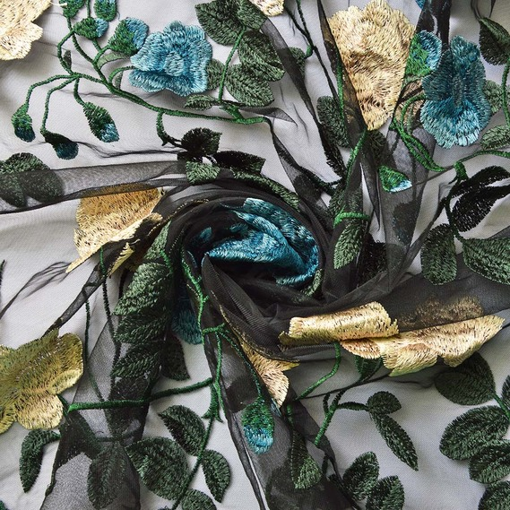 Ткань сетка-вышивка IDEIA Волшебница 1,5 м Морская волна (2200004116679)