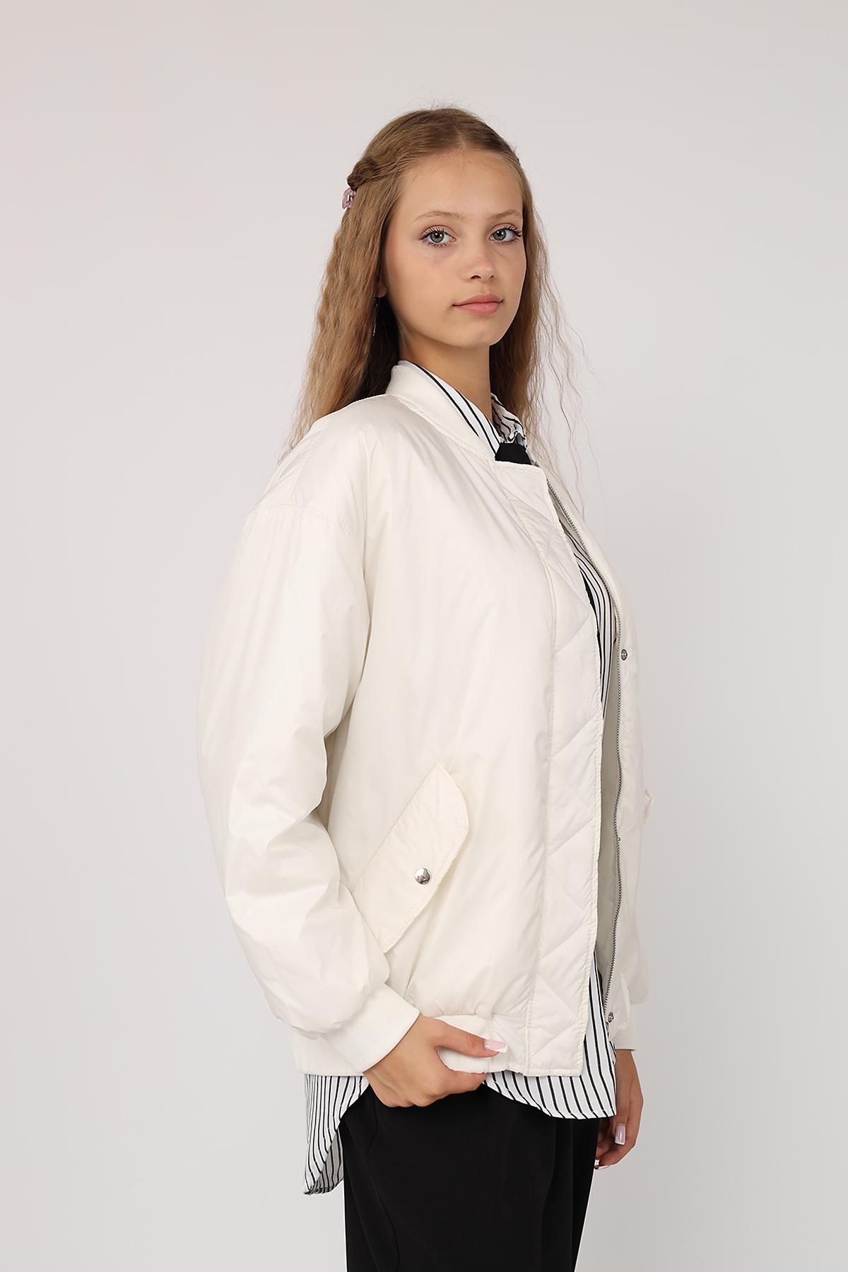 Бомбер жіночий ЦБ-00282183 р. 42 Молочний (SKT001079807) - фото 5