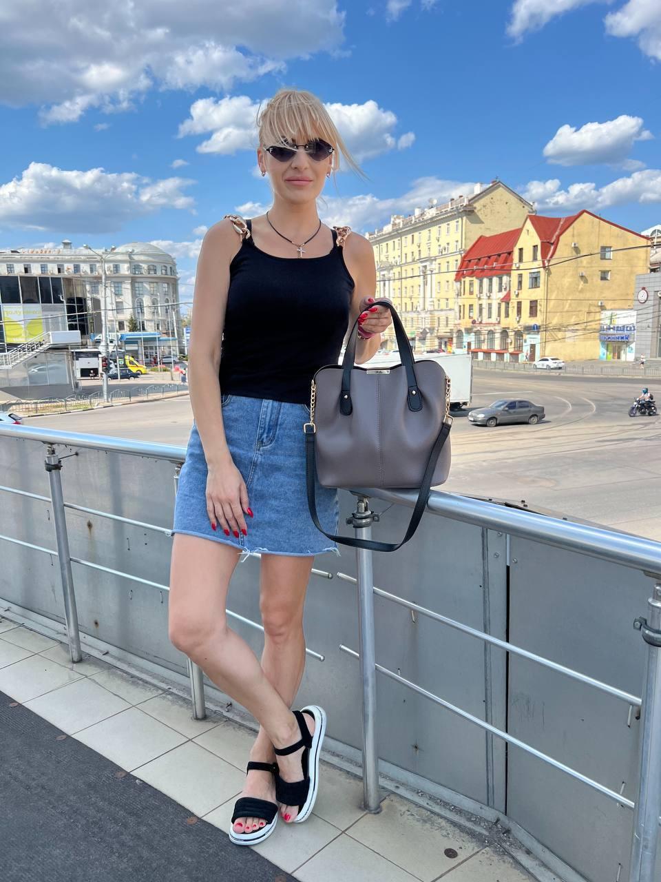 Сумка шоппер через плечо женская из экокожи большая вместительная Капучино - фото 3