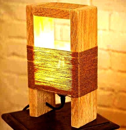 Светильник настольный из дерева Стапеда Карри (НСС-009203)