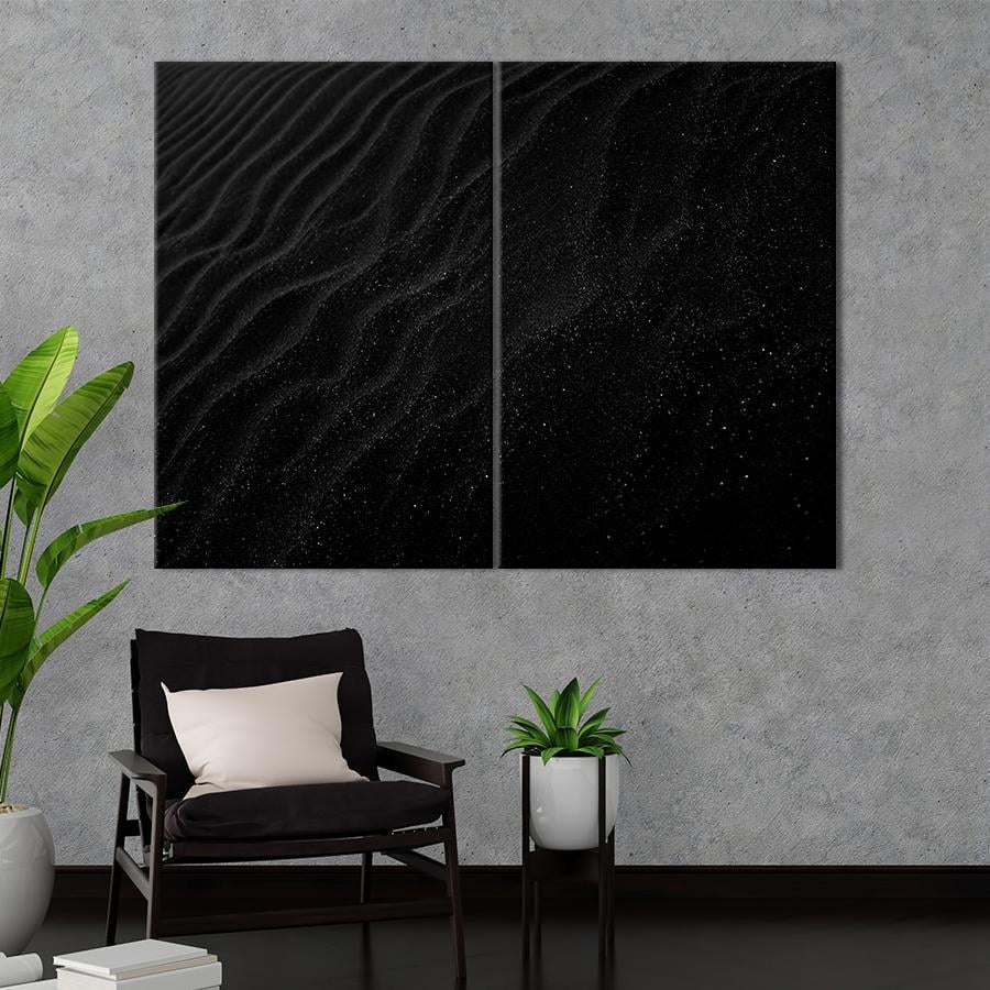 Картина Абстракция Чёрный песок пустыни 165x122 см (A872-2)