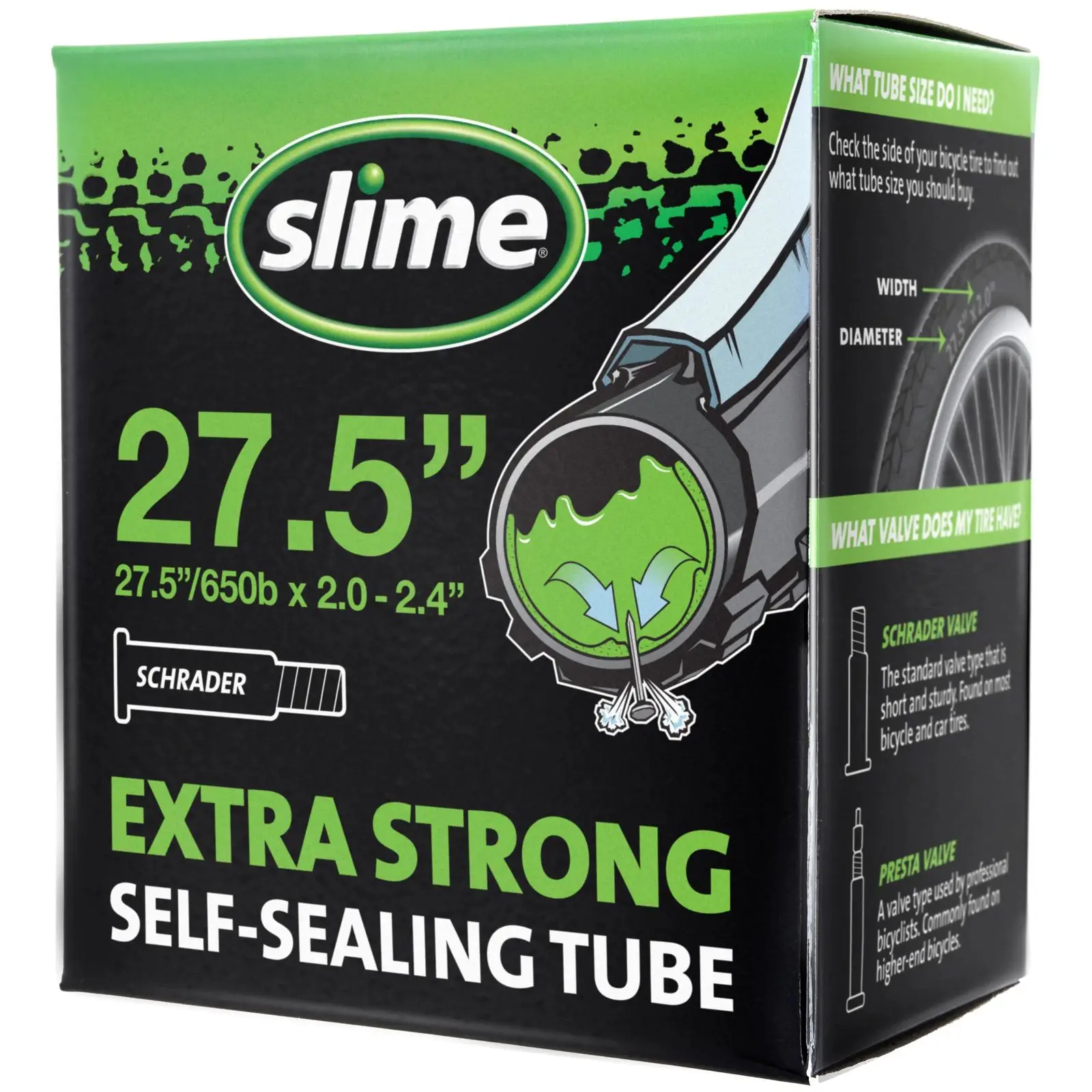 Камера антипрокольная Slime с герметиком 27,5"x2,0-2,4" AV