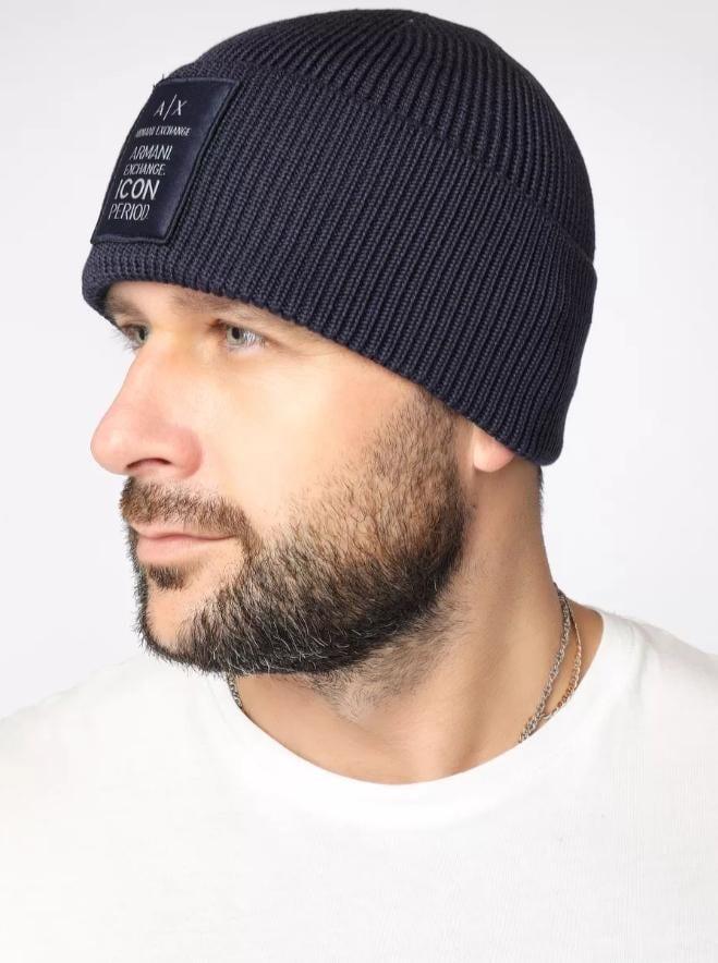 Шапка мужская Armani exchange Navy Blue (AX-1698)